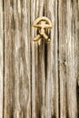 Old wooden door with wrought iron details Royalty Free Stock Photo