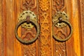 Old wooden doors with arabic pattern Royalty Free Stock Photo