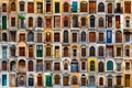 Old wooden doors collection. Italy. Collage of 90 doors and gates Royalty Free Stock Photo