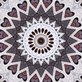 Old wooden doors seen through kaleidoscope