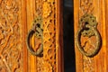 Old wooden doors with traditional arabic pattern