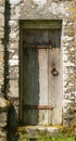 Old wooden doorway to church in England