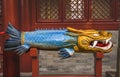 Old Wooden Dragon Fish Bell Fayuan Buddhist Temple Beijing China Royalty Free Stock Photo