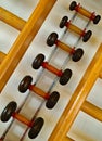 Old wooden dumbbels