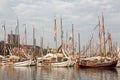 Old wooden dutch sailing ships Royalty Free Stock Photo