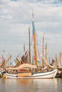 Old wooden dutch sailing ships Royalty Free Stock Photo