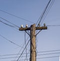 Old wooden electrical utility pole Royalty Free Stock Photo