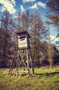 Old wooden elevated deer hunting blind Royalty Free Stock Photo