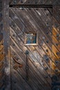 Olsztyn, Poland - 24 February 2021 - old wooden entrance door to the old castle Royalty Free Stock Photo