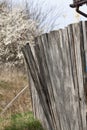 an old wooden fence that is broken Royalty Free Stock Photo