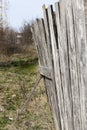 an old wooden fence that is broken Royalty Free Stock Photo