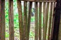 Old wooden fence. Broken wooden fence. Old boards. Royalty Free Stock Photo