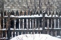 Old wooden fence of gray colour Royalty Free Stock Photo