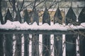 Old wooden fence of gray colour Royalty Free Stock Photo