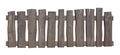 Old wooden fence isolated with clipping path