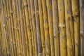 Old wooden fence made of logs in the form of a palisade Royalty Free Stock Photo