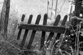 Old wooden fence, monochrome.