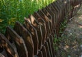 Old wooden fence in the village