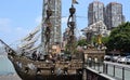 Old wooden ferry boat or ship found in China