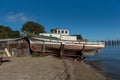 Old wooden fishing boat, china camp SP