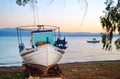 Old wooden fishing boat at Eretria Euboea Greece