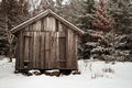 Old Wooden Fishing Hut By The Forest Royalty Free Stock Photo