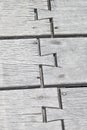 Old wooden  joints on the floor Royalty Free Stock Photo