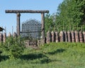 old wooden fortification wall Royalty Free Stock Photo