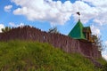 Old wooden fortress. Typical fortification of Zaporizhzhya Cossacks. Concept of historical buildings in ancient Ukrainian. Royalty Free Stock Photo