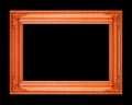 Old wooden frame isolated on a black background Royalty Free Stock Photo