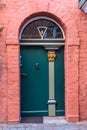 Old wooden front door in house. Luneburg. Germany