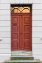 Old wooden front door in house. Luneburg. Germany