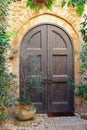 Old wooden doors rustic metal nails, Old Jaffa, Tel Aviv