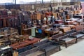 Old wooden furniture for sale in a thrift store Royalty Free Stock Photo