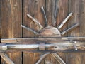 Old Wooden Gate With Ancient Lock