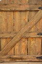 Old Wooden Gate with Black Hinges