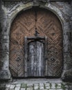 Old wooden gate in Bratislava old town Royalty Free Stock Photo