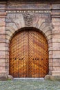 Old wooden gate part of the baroque fortification system of Prague known as the Marian Walls