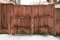 Old wooden gate red Royalty Free Stock Photo
