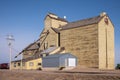 Old wooden grain elevator in the town of Skiff