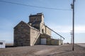 Old wooden grain elevator in the town of Skiff