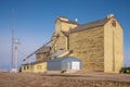 Old wooden grain elevator in the town of Skiff