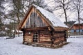 Old wooden granary from Bartodzieje village exhibited in Radom Village Museum Royalty Free Stock Photo