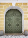 Old wooden green door Royalty Free Stock Photo