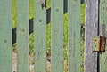 Old wooden green gate and hinge, Rio Royalty Free Stock Photo