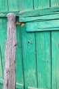 Old wooden green gate Royalty Free Stock Photo