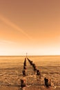 Old wooden groyne Royalty Free Stock Photo