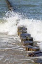 Old wooden groynes in the Baltic Sea