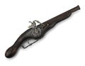 Old wooden gun on white Royalty Free Stock Photo