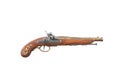 Old wooden gun on white background Royalty Free Stock Photo